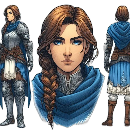 concept art, fantasy art, comic book art, pixel art, blue, elaborate, illustration, features transparent PNG cut-out