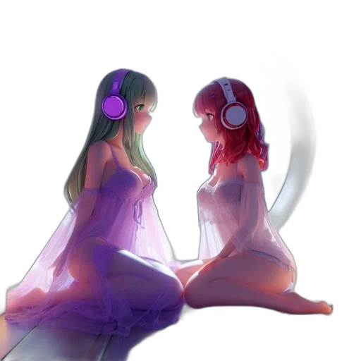 dress, mask, concept art, anime, watercolor, vaporwave, neon lights, outer space transparent PNG cut-out