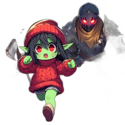 creature, hat, mask, staff, pixel art, concept art, fantasy art, watercolor transparent PNG cut-out
