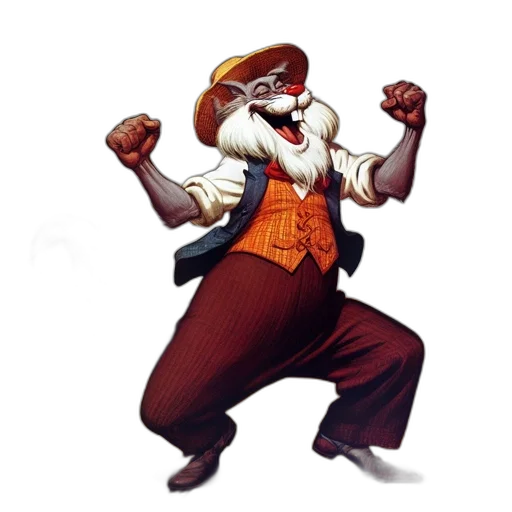 staff, concept art, comic book art, cartoon, fantasy art, anthropomorphic, cat, vest transparent PNG cut-out