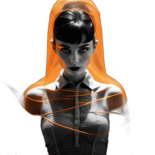 dress, mask, robot, jewelry, comic book art, cyberpunk, concept art, fantasy art transparent PNG cut-out