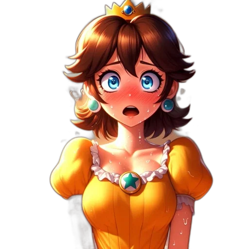 dress, crown, face, staff, pixel art, anime, concept art, fantasy art transparent PNG cut-out
