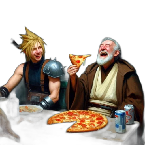 food, sword, concept art, fantasy art, pixel art, comic book art, fire, two transparent PNG cut-out