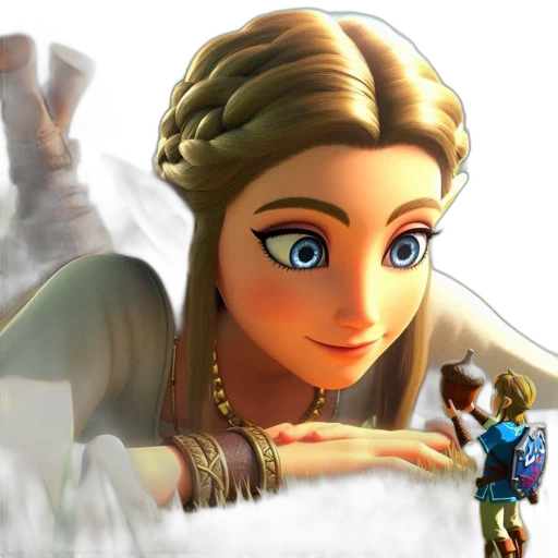 sword, concept art, 3d render, fantasy art, snow, female, character, blonde transparent PNG cut-out