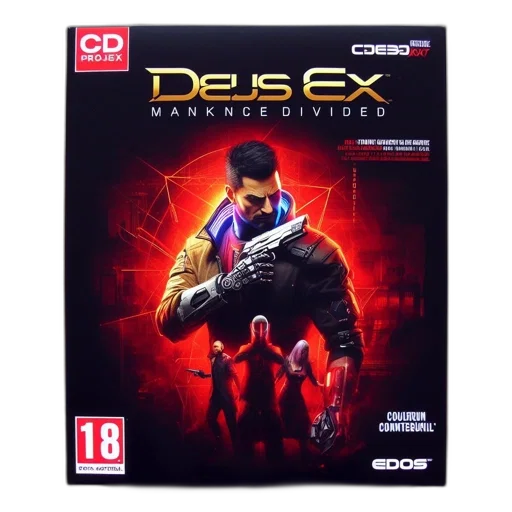cyberpunk, video, game, box, deus, mankind, divided, published transparent PNG cut-out