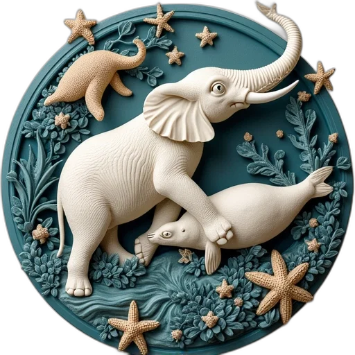 dragon, jewelry, 3d render, sea transparent PNG cut-out