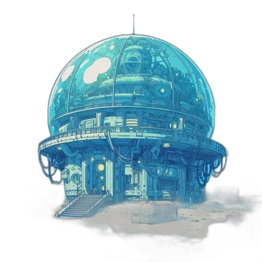 building, robot, hat, concept art, watercolor, pixel art, 3d render, outer space transparent PNG cut-out