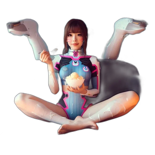 robot, creature, dress, animal, concept art, 3d render, fantasy art, vaporwave transparent PNG cut-out