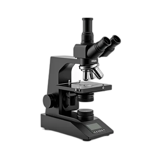 modern, sleek, black, silver, digital, microscope, large, lcd transparent PNG cut-out
