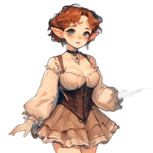 dress, staff, concept art, fantasy art, watercolor, pixel art, earth tones, monochrome transparent PNG cut-out