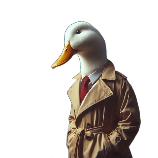 jacket, animal, mask, staff, 3d render, concept art, photorealistic, vaporwave transparent PNG cut-out