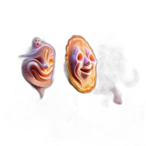 food, mask, face, creature, concept art, photorealistic, 3d render, watercolor transparent PNG cut-out
