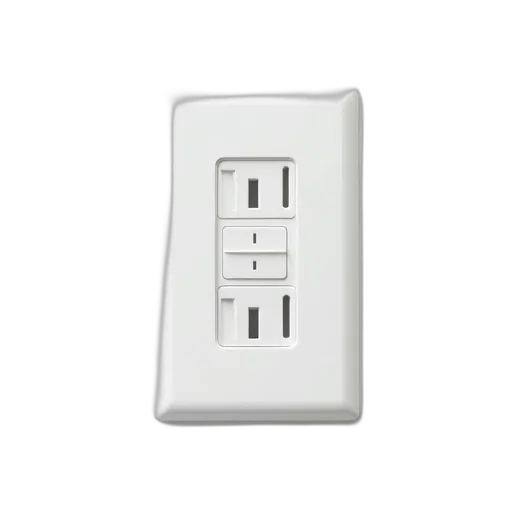 furniture, 3d render, white, wall, outlet, two, vertical, slots transparent PNG cut-out