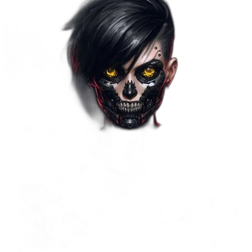 mask, face, creature, concept art, comic book art, photorealistic, watercolor, dark transparent PNG cut-out