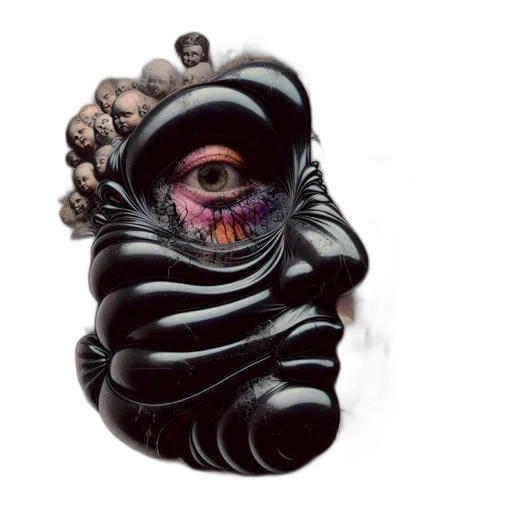 mask, face, creature, robot, concept art, photorealistic, 3d render, cyberpunk transparent PNG cut-out