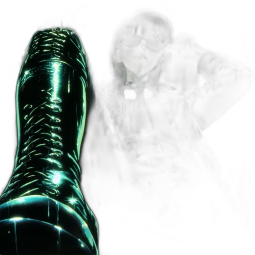shoes, bottle, 3d render, concept art, photorealistic, vaporwave, outer space, neon lights transparent PNG cut-out