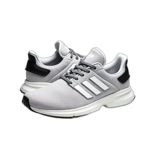 shoes, 3d render, photorealistic, pair, white, grey, adidas, sneakers transparent PNG cut-out
