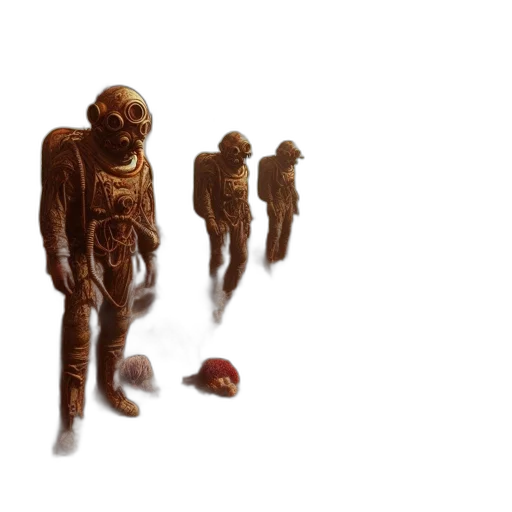 creature, mask, staff, robot, concept art, 3d render, fantasy art, photorealistic transparent PNG cut-out