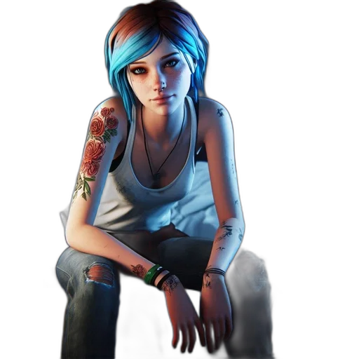 face, concept art, fantasy art, photorealistic, cyberpunk, neon lights, blue, neon transparent PNG cut-out