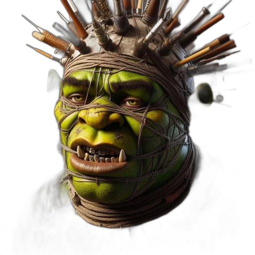 crown, face, mask, staff, concept art, photorealistic, 3d render, fantasy art transparent PNG cut-out