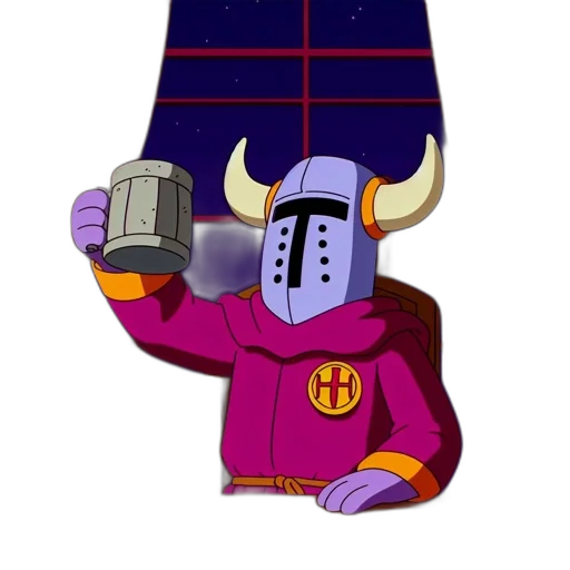 robot, staff, jacket, mask, concept art, cartoon, pixel art, vaporwave transparent PNG cut-out