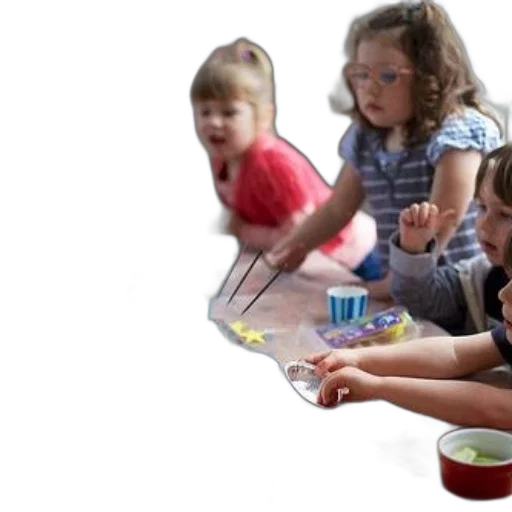 children, gather, around, table, blue, birthday, cake, various transparent PNG cut-out
