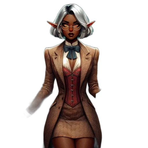 staff, jacket, dress, concept art, fantasy art, comic book art, 3d render, earth tones transparent PNG cut-out