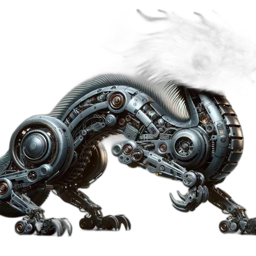 dragon, robot, creature, weapon, concept art, fantasy art, 3d render, photorealistic transparent PNG cut-out