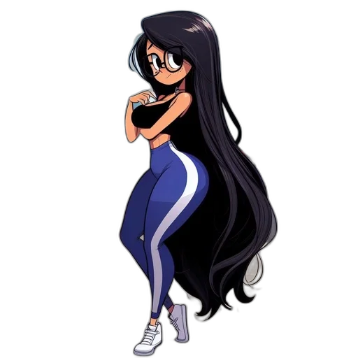 dress, hair, staff, cartoon, concept art, anime, pixel art, dark transparent PNG cut-out