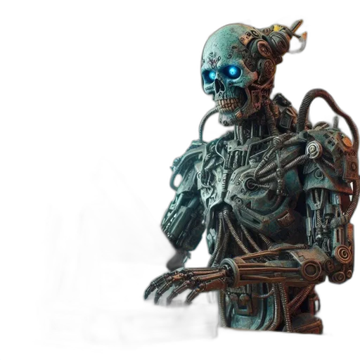 robot, concept art, cyberpunk, 3d render, fantasy art, robotic, cashier, interacts transparent PNG cut-out