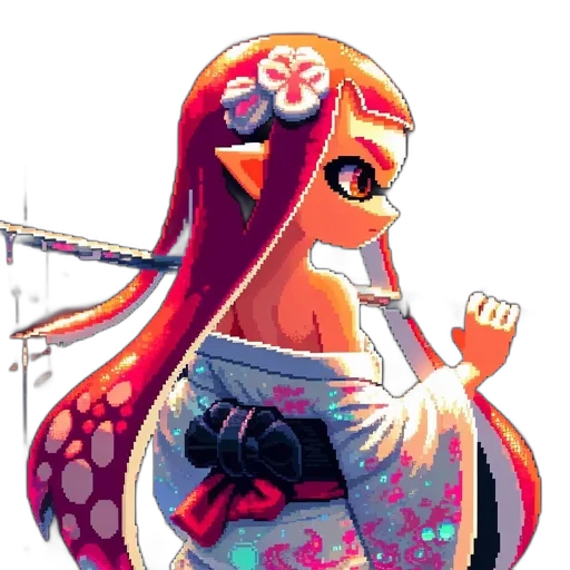 dress, robot, weapon, jacket, pixel art, concept art, watercolor, anime transparent PNG cut-out