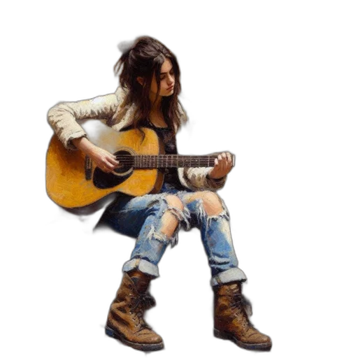 shoes, jacket, photorealistic, concept art, oil painting, watercolor, woman, white transparent PNG cut-out