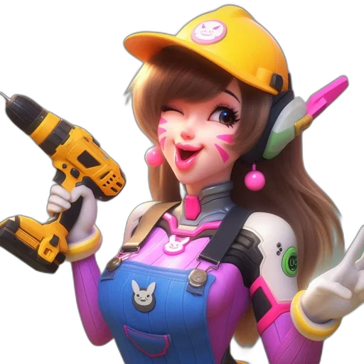 weapon, staff, face, robot, concept art, 3d render, pixel art, cartoon transparent PNG cut-out