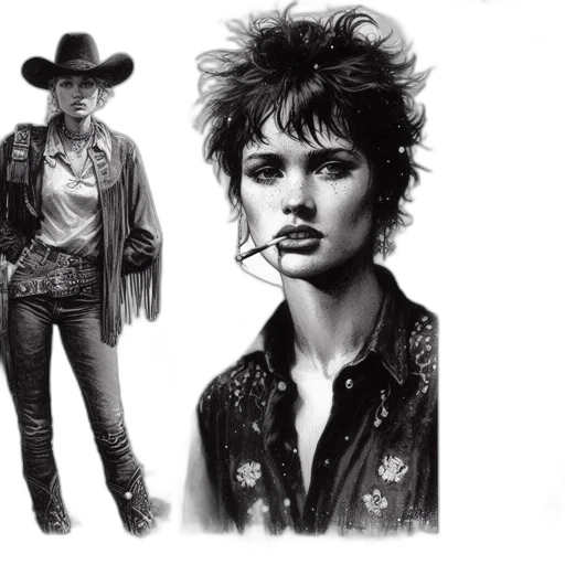 jacket, concept art, photorealistic, comic book art, pencil sketch, three, illustrations, julie transparent PNG cut-out
