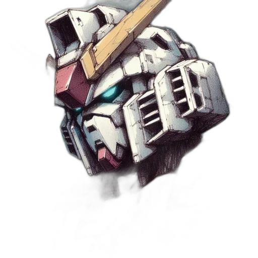 weapon, robot, sword, face, concept art, watercolor, fantasy art, cyberpunk transparent PNG cut-out