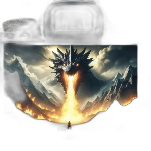 dragon, sword, crown, weapon, concept art, fantasy art, photorealistic, 3d render transparent PNG cut-out