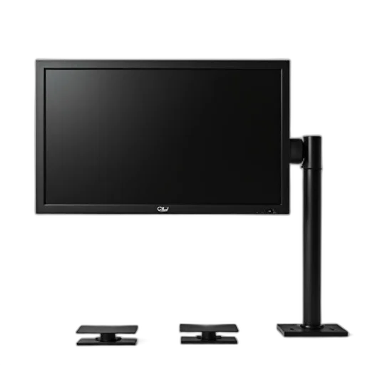 furniture, 3d render, modern, computer, monitor, black, frame, flat transparent PNG cut-out
