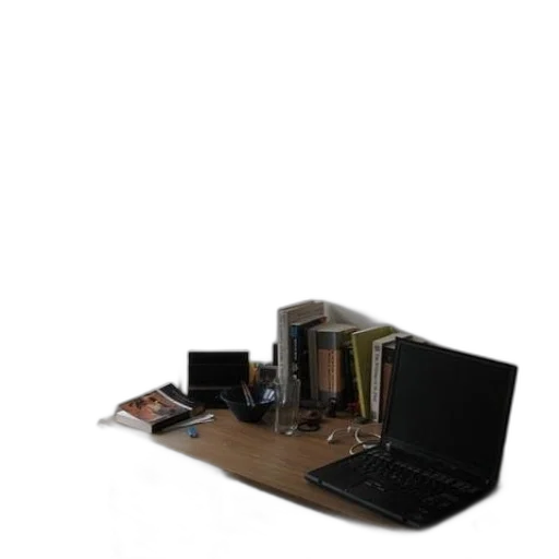 furniture, robot, crown, 3d render, concept art, laptop, sits, desk transparent PNG cut-out
