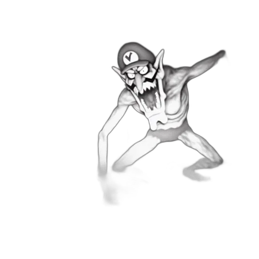 mask, concept art, pixel art, comic book art, cartoon, monochrome, forest, grotesque transparent PNG cut-out