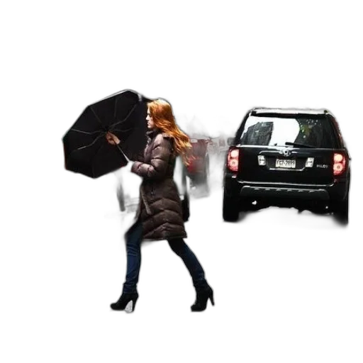 umbrella, car, jacket, weapon transparent PNG cut-out