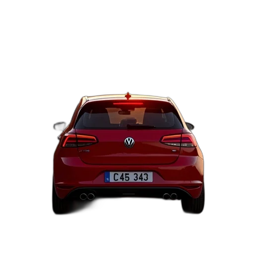 car, 3d render, photorealistic, concept art, pixel art, red, hatchback, parked transparent PNG cut-out