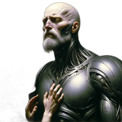 robot, face, mask, concept art, 3d render, comic book art, fantasy art, outer space transparent PNG cut-out