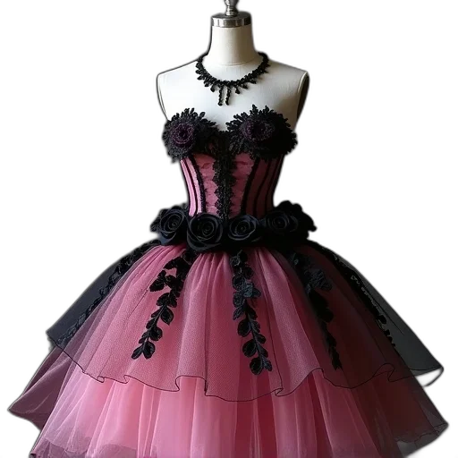 dress, 3d render, photorealistic, dark transparent PNG cut-out