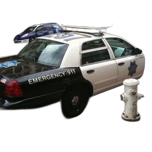 car, staff, weapon, police, words, emergency, 911, side transparent PNG cut-out