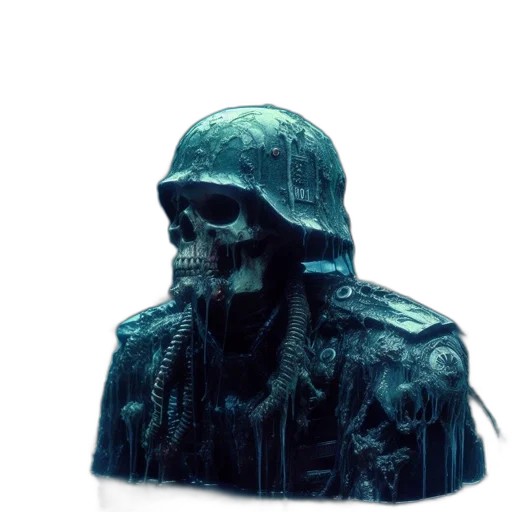jacket, mask, hat, face, 3d render, concept art, vaporwave, cyberpunk transparent PNG cut-out
