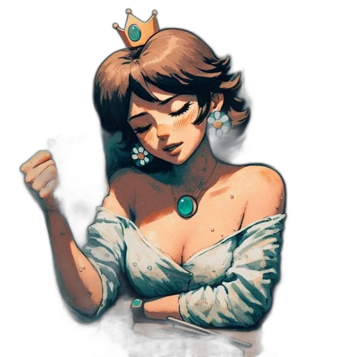 crown, jewelry, dress, staff, concept art, pixel art, fantasy art, comic book art transparent PNG cut-out
