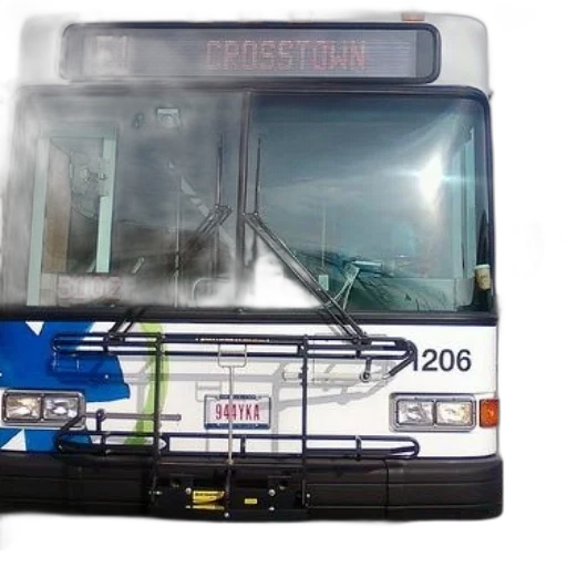staff, photorealistic, white, bus, number, parked, side, road transparent PNG cut-out