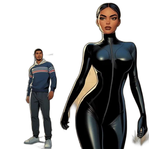 jacket, concept art, comic book art, 3d render, cartoon, urban, scene, features transparent PNG cut-out