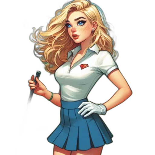 staff, dress, comic book art, cartoon, concept art, anime, blue, animated transparent PNG cut-out