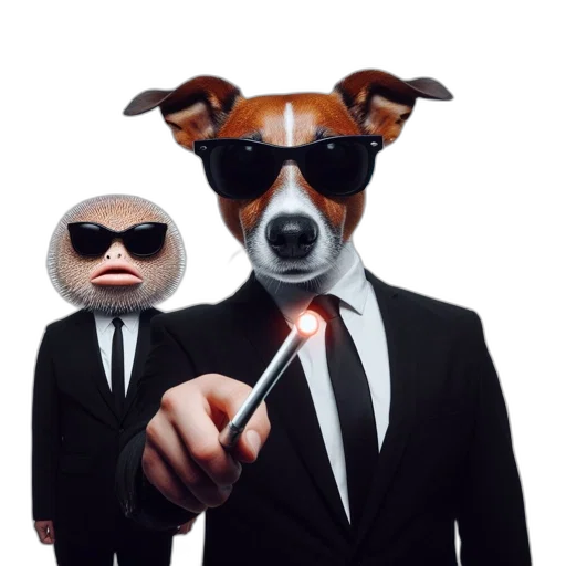 staff, mask, concept art, 3d render, two, anthropomorphic, animal, figures transparent PNG cut-out
